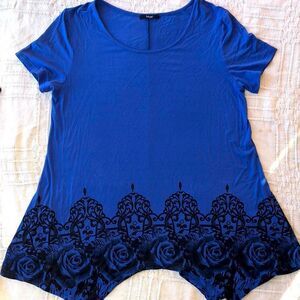 𝅺nwot Womens XL Laksmi Short Sleeve Tunic Blouse